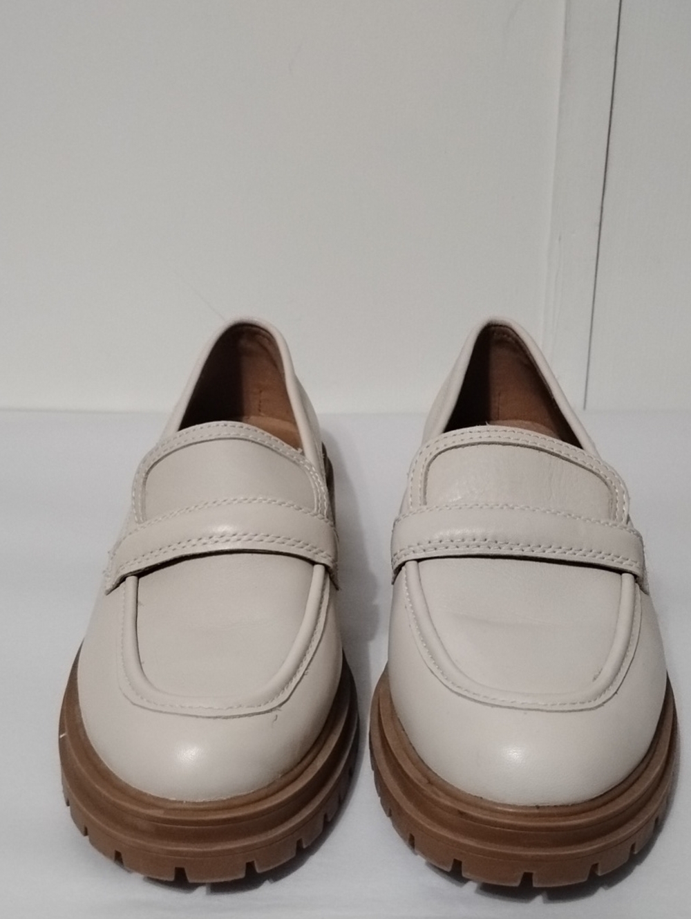 MADEWELL Bradley Lugsole Cream Leather Loafers